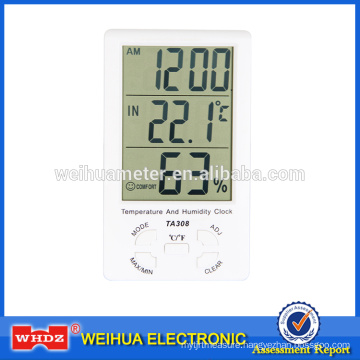 Digital Thermometer with Humidity Build-in & External Sensor Temperature And Humidity Clock TA308
